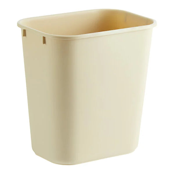 Rectangular Trash Can, 14 QT, Beige 12/cs