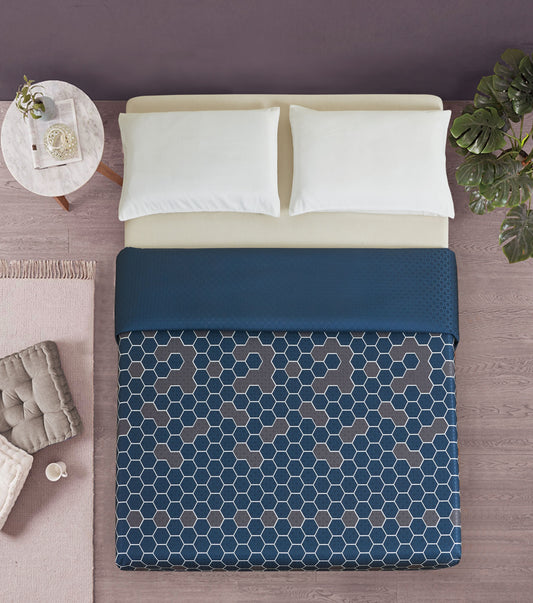 Top Sheet, Honeycomb, Blue/Grey, Full XL, 88"x96", 10pc/cs
