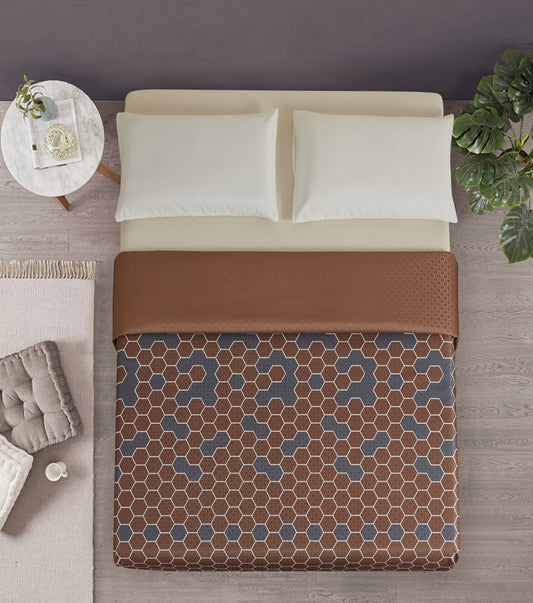 Top Sheet, Honeycomb, Brown/Grey, Full XL, 88"x96", 10pc/cs